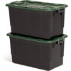 image:imageHOMZ Clear Plastic Storage Bins with Lid 30 Gallon Black 2 PackBlack  Green