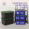 image:imageHOMZ Clear Plastic Storage Bins with Lid 30 Gallon Black 2 PackBlack  Green