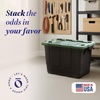 image:imageHOMZ Clear Plastic Storage Bins with Lid 30 Gallon Black 2 PackBlack  Green