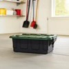image:imageHOMZ Clear Plastic Storage Bins with Lid 30 Gallon Black 2 PackBlack  Green