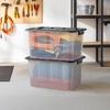 image:imageHOMZ Clear Plastic Storage Bins with Lid 30 Gallon Black 2 PackClear  Black