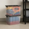 image:imageHOMZ Clear Plastic Storage Bins with Lid 30 Gallon Black 2 PackClear  Black