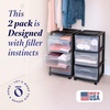 image:imageHOMZ Drawer Tower 3Tier Storage Cart with Removable Wheels Purple FrameBlack