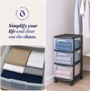 image:imageHOMZ Drawer Tower 3Tier Storage Cart with Removable Wheels Purple FrameBlack