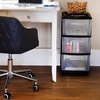 image:imageHOMZ Drawer Tower 3Tier Storage Cart with Removable Wheels Purple FrameBlack