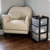 image:imageHOMZ Drawer Tower 3Tier Storage Cart with Removable Wheels Purple FrameBlack