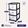 image:imageHOMZ Drawer Tower 3Tier Storage Cart with Removable Wheels Purple FrameBlack