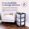 image:imageHOMZ Drawer Tower 3Tier Storage Cart with Removable Wheels Purple FrameBlack