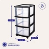 image:imageHOMZ Drawer Tower 3Tier Storage Cart with Removable Wheels Purple FrameBlack