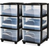 image:imageHOMZ Drawer Tower 3Tier Storage Cart with Removable Wheels Purple FrameBlack