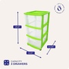 image:imageHOMZ Drawer Tower 3Tier Storage Cart with Removable Wheels Purple FrameBold Lime