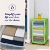 image:imageHOMZ Drawer Tower 3Tier Storage Cart with Removable Wheels Purple FrameBold Lime