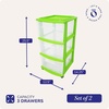 image:imageHOMZ Drawer Tower 3Tier Storage Cart with Removable Wheels Purple FrameBold Lime