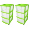 image:imageHOMZ Drawer Tower 3Tier Storage Cart with Removable Wheels Purple FrameBold Lime