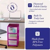 image:imageHOMZ Drawer Tower 3Tier Storage Cart with Removable Wheels Purple FramePurple
