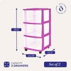 image:imageHOMZ Drawer Tower 3Tier Storage Cart with Removable Wheels Purple FramePurple