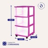 image:imageHOMZ Drawer Tower 3Tier Storage Cart with Removable Wheels Purple FramePurple