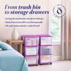 image:imageHOMZ Drawer Tower 3Tier Storage Cart with Removable Wheels Purple FramePurple