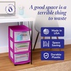image:imageHOMZ Drawer Tower 3Tier Storage Cart with Removable Wheels Purple FramePurple