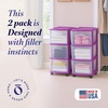 image:imageHOMZ Drawer Tower 3Tier Storage Cart with Removable Wheels Purple FramePurple