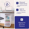 image:imageHOMZ Drawer Tower 3Tier Storage Cart with Removable Wheels Purple FrameWhite