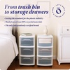 image:imageHOMZ Drawer Tower 3Tier Storage Cart with Removable Wheels Purple FrameWhite