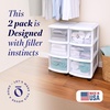 image:imageHOMZ Drawer Tower 3Tier Storage Cart with Removable Wheels Purple FrameWhite