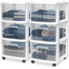 image:imageHOMZ Drawer Tower 3Tier Storage Cart with Removable Wheels Purple FrameWhite