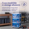 image:imageHOMZ Drawer Tower 3Tier Storage Cart with Removable Wheels Purple FrameWhite FrameBlue Drawers