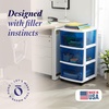 image:imageHOMZ Drawer Tower 3Tier Storage Cart with Removable Wheels Purple FrameWhite FrameBlue Drawers