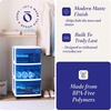 image:imageHOMZ Drawer Tower 3Tier Storage Cart with Removable Wheels Purple FrameWhite FrameBlue Drawers
