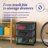 image:imageHOMZ Drawer Tower 3Tier Storage Cart with Removable Wheels White FrameBlack Frame