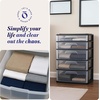 image:imageHOMZ Drawer Tower 3Tier Storage Cart with Removable Wheels White FrameBlack Frame
