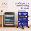 image:imageHOMZ Drawer Tower 3Tier Storage Cart with Removable Wheels White FrameBlack Frame