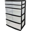 image:imageHOMZ Drawer Tower 3Tier Storage Cart with Removable Wheels White FrameBlack Frame