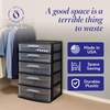 image:imageHOMZ Drawer Tower 3Tier Storage Cart with Removable Wheels White FrameBlack Frame