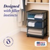 image:imageHOMZ Drawer Tower 3Tier Storage Cart with Removable Wheels White FrameBlack Frame