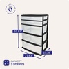 image:imageHOMZ Drawer Tower 3Tier Storage Cart with Removable Wheels White FrameBlack Frame