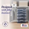 image:imageHOMZ Drawer Tower 3Tier Storage Cart with Removable Wheels White FrameBlack Frame