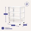 image:imageHOMZ Drawer Tower 3Tier Storage Cart with Removable Wheels White FrameWhite Frame