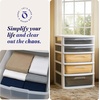 image:imageHOMZ Drawer Tower 3Tier Storage Cart with Removable Wheels White FrameWhite Frame