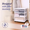 image:imageHOMZ Drawer Tower 3Tier Storage Cart with Removable Wheels White FrameWhite Frame