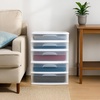 image:imageHOMZ Drawer Tower 3Tier Storage Cart with Removable Wheels White FrameWhite Frame