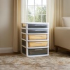 image:imageHOMZ Drawer Tower 3Tier Storage Cart with Removable Wheels White FrameWhite Frame