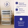 image:imageHOMZ Drawer Tower 3Tier Storage Cart with Removable Wheels White FrameWhite Frame