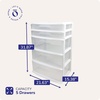 image:imageHOMZ Drawer Tower 3Tier Storage Cart with Removable Wheels White FrameWhite Frame
