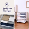 image:imageHOMZ Drawer Tower 3Tier Storage Cart with Removable Wheels White FrameWhite Frame