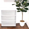 image:imageHOMZ Drawer Tower 3Tier Storage Cart with Removable Wheels White FrameWhite Frame