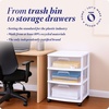 image:imageHOMZ Drawer Tower 3Tier Storage Cart with Removable Wheels White FrameWhite Frame