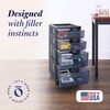 image:imageHOMZ Drawer Tower 4Tier Storage Cart with Removable Wheels Black FrameAll Black
